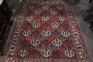 Appraisal: Persian Bakhtiari carpet Persian Bakhtiari carpet ' x '