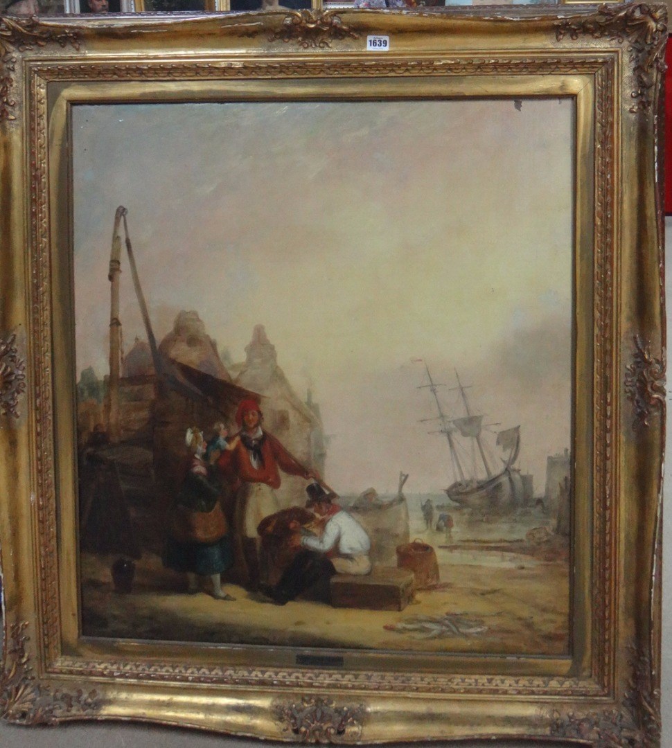 Appraisal: Circle of Henry Perlee Parker Fisherfolk on the shore oil