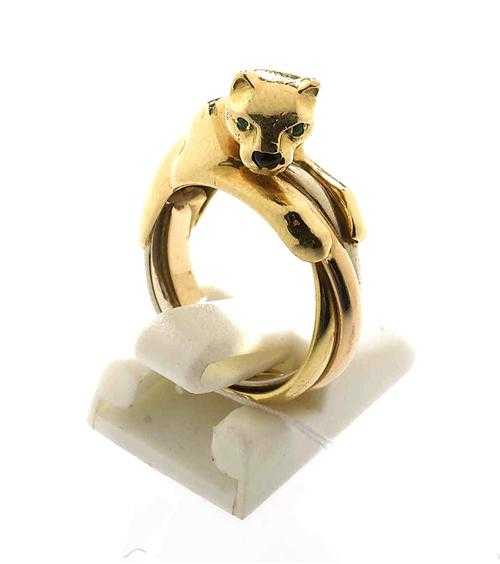 Appraisal: GOLD LADY'S RING CARTIER ANTRINA Yellow gold g Decorative band