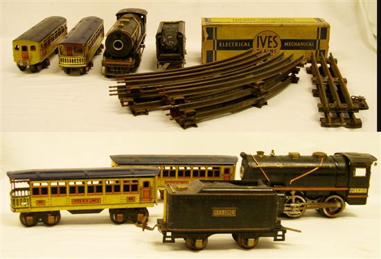 Appraisal: Ives toy trains consisting of a locomotive two cars a