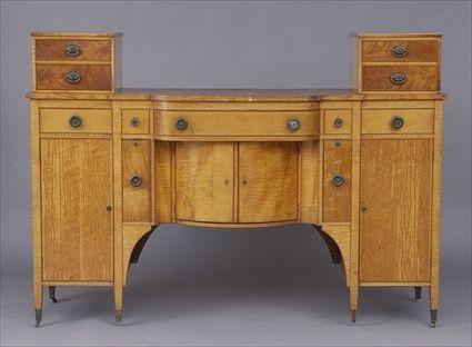 Appraisal: Federal Figured Maple and Mahogany Sideboard