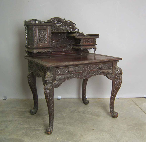 Appraisal: Chinese carved -part desk late th c