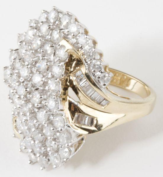 Appraisal: Diamond Dinner Ring set with round full cut diamonds and