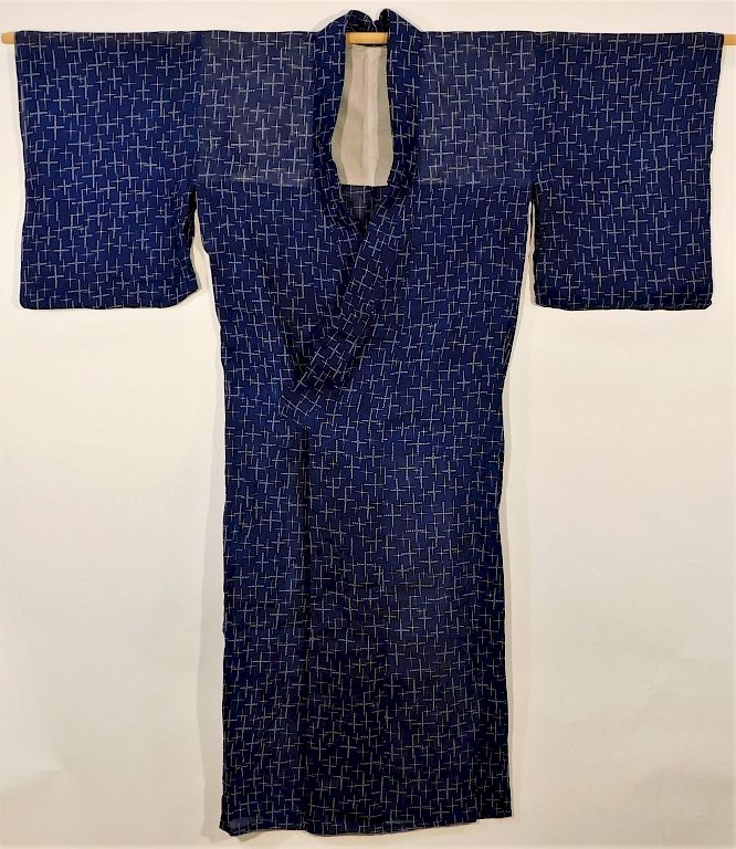 Appraisal: Japanese Deep Indigo and White Yukata Robe Japan - th