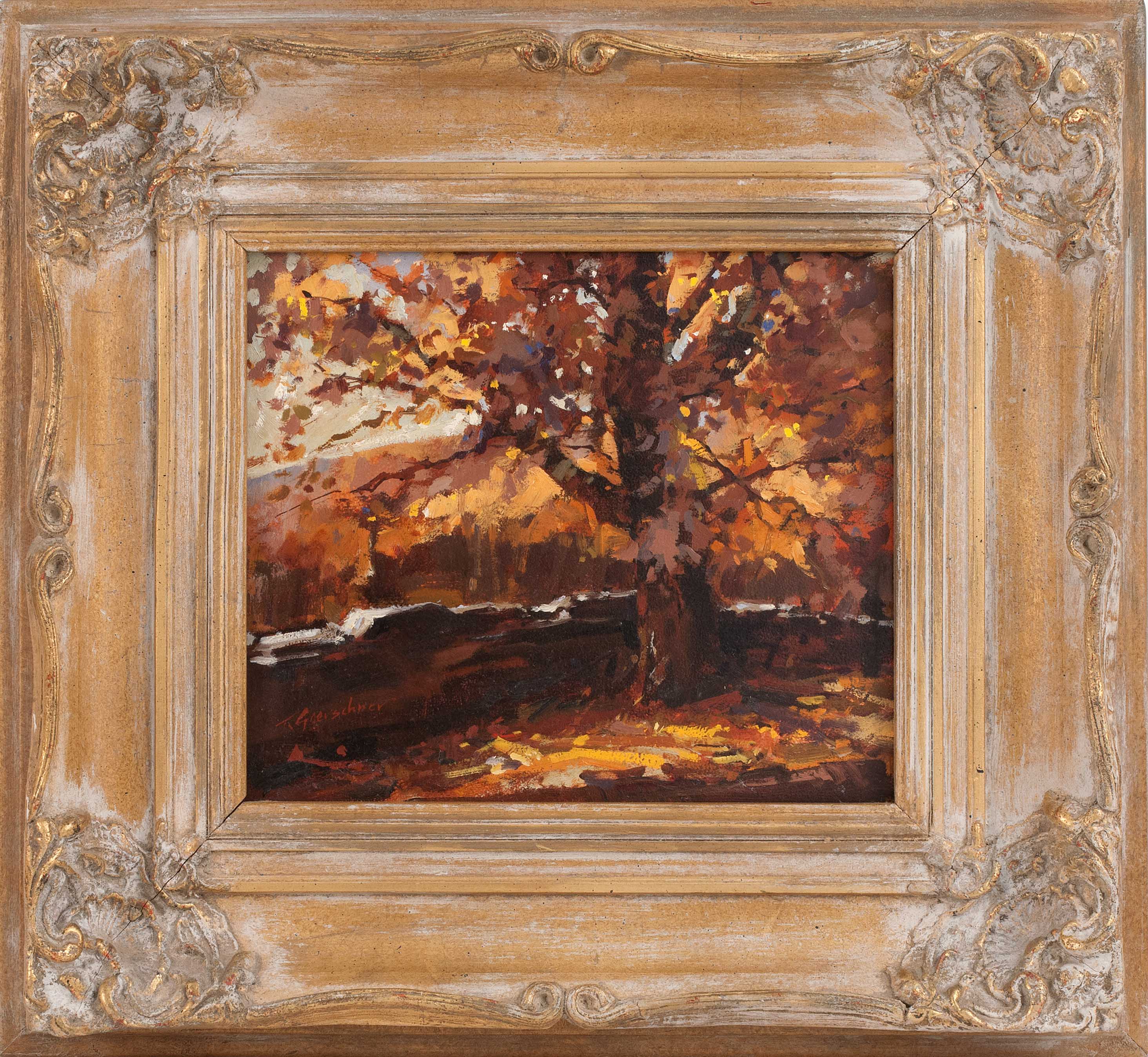 Appraisal: TED GOERSCHNERAmerican - Autumnal landscape Signed lower left T Goerschner