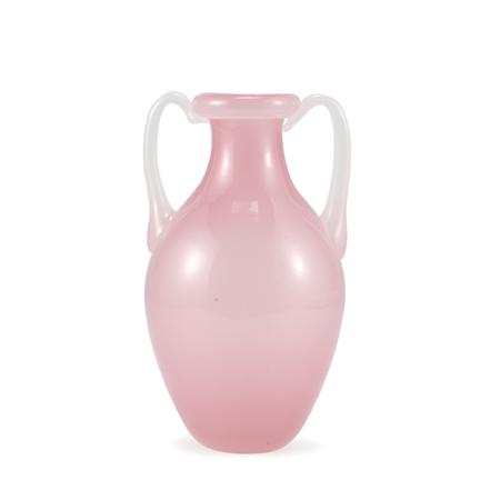 Appraisal: Steuben Rosaline and Alabaster Glass Two-Handled Vase Estimate -