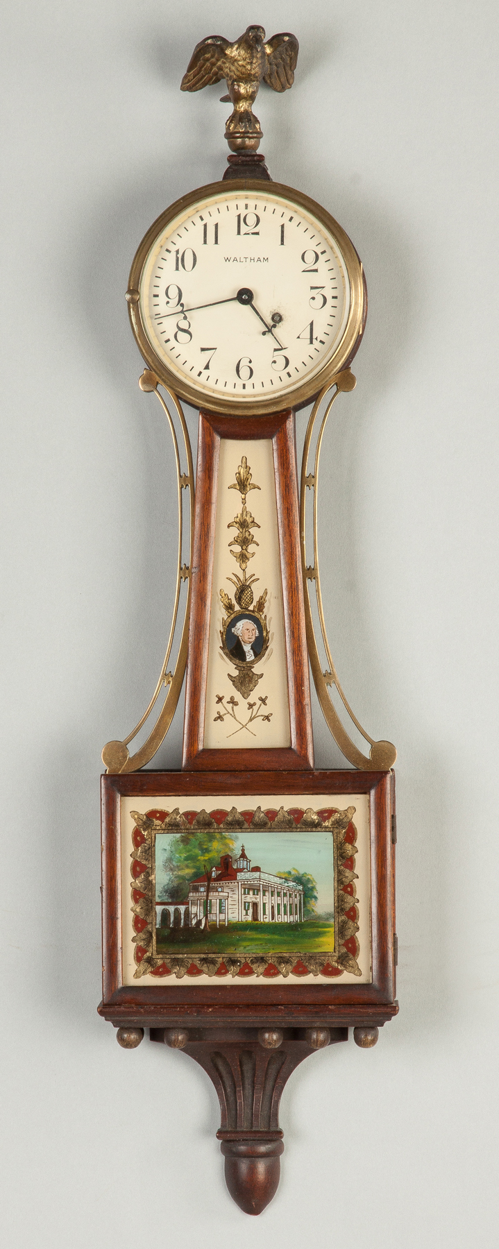 Appraisal: Waltham Miniature Banjo Clock Early th century Mt Vernon and