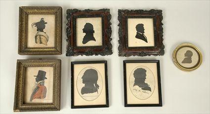 Appraisal: Two English Painted Silhouettes of a Gentleman and a Lady