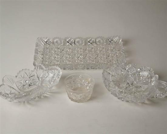 Appraisal: Four Pieces of American Brilliant Period Cut Glass a small