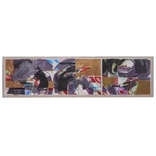 Appraisal: William Engel large mixed media triptych William Engel large mixed