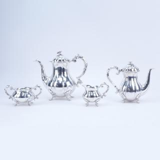 Appraisal: Four Piece Silver Art Nouveau Danish Tea Set Assembled together