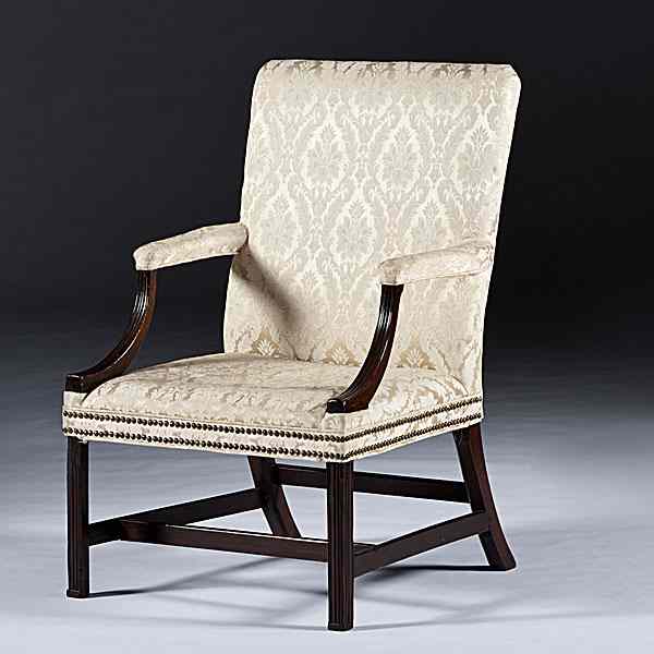 Appraisal: Chippendale Mahogany Lolling Chair American th century An upholstered open