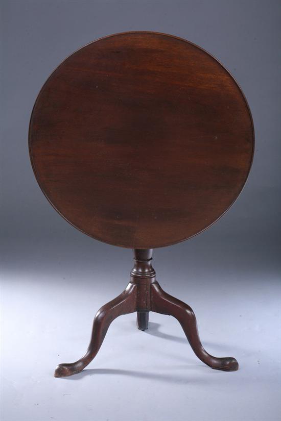 Appraisal: FEDERAL CHIPPENDALE WALNUT TILT-TOP TEA TABLE th century Top has