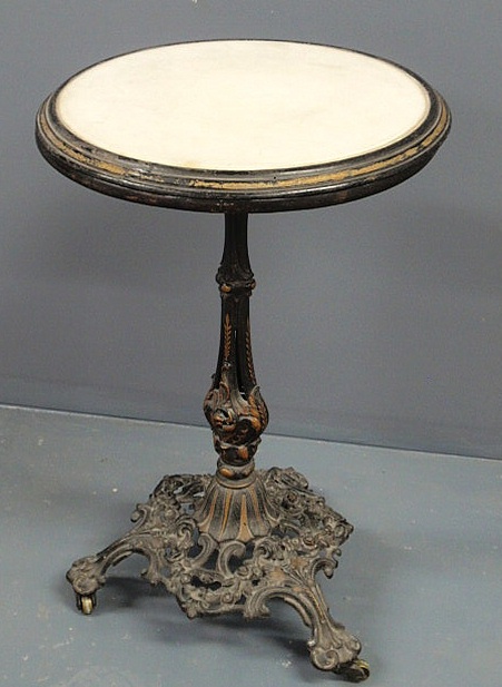 Appraisal: Victorian cast black metal table the round top with a