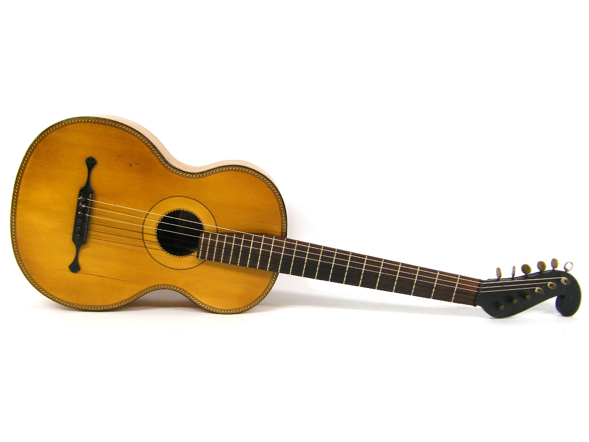 Appraisal: Interesting Stauffer style parlour guitar spuriously labelled Hermann Hauser with