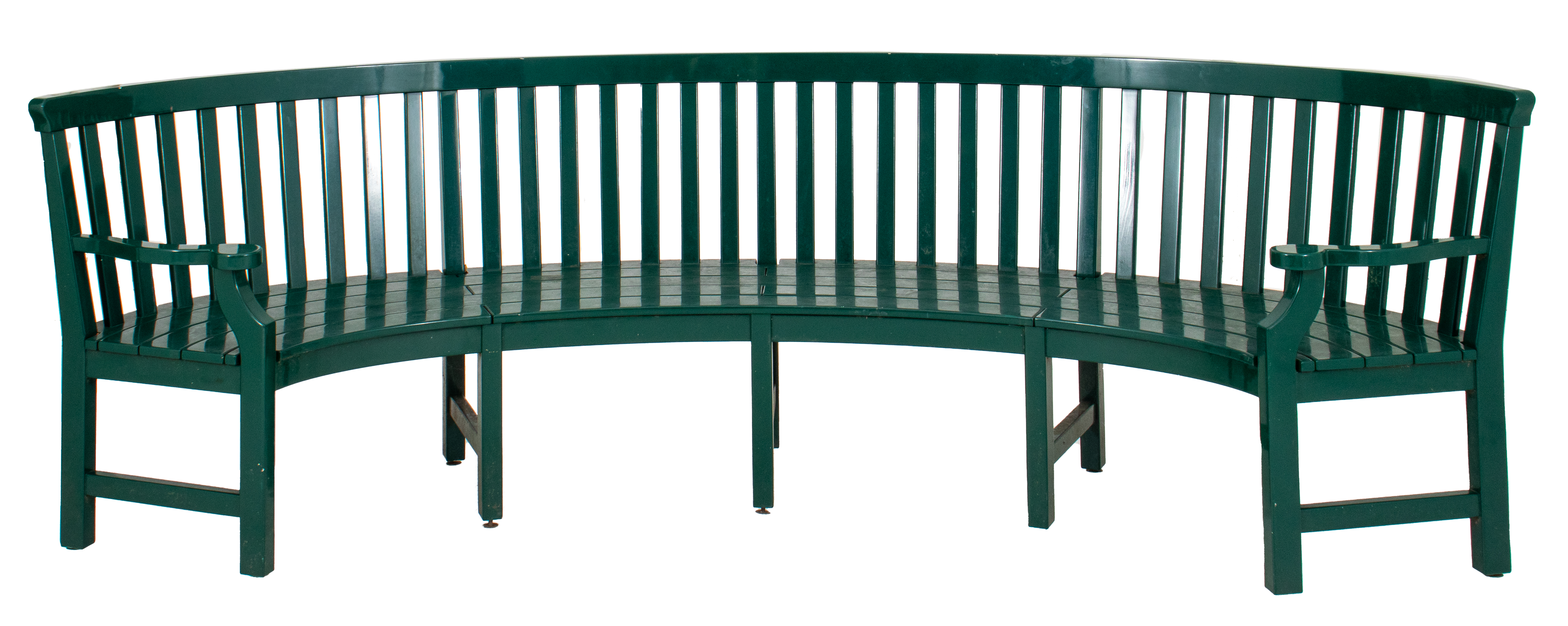 Appraisal: WEATHEREND OVAL SETTEE GREEN Modern Contemporary Weatherend oval settee or