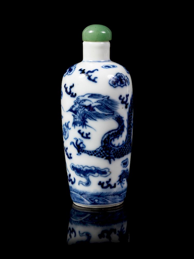 Appraisal: A Chinese Blue and White Porcelain Snuff Bottle Height in