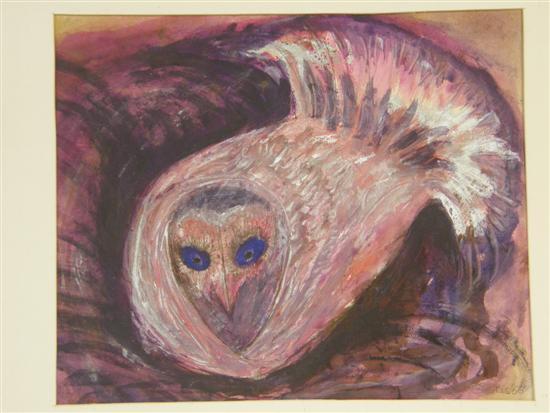 Appraisal: Thetis Blacker - British owl on purple background signed dated