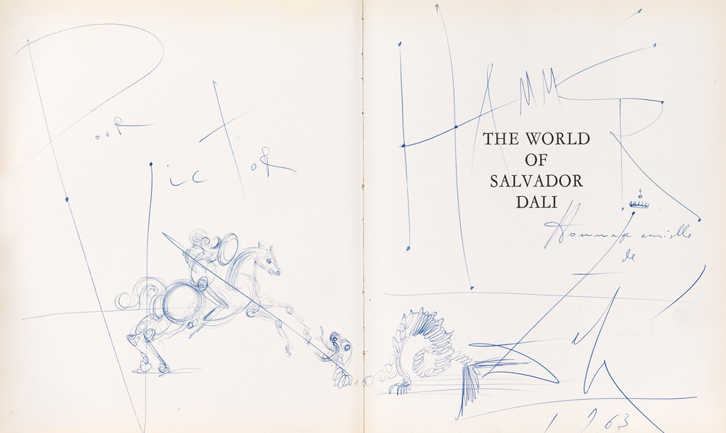 Appraisal: SALVADOR DAL St George and the Dragon Ballpoint pen and