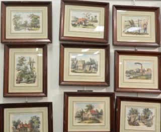 Appraisal: Group of fourteen hand colored lithographs from Connecticut and Massachusetts