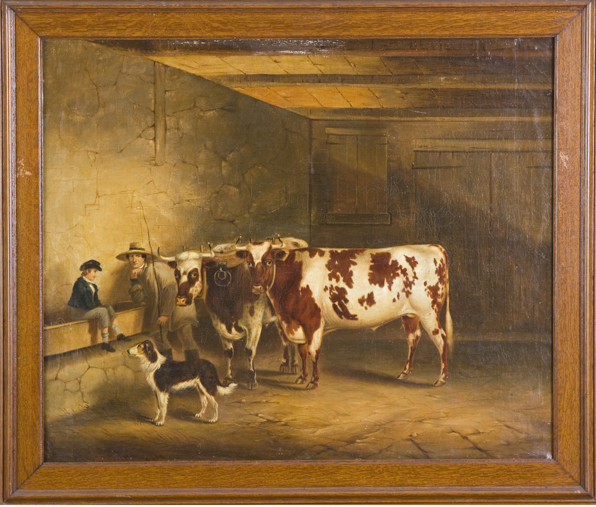 Appraisal: Thomas Kirby Van Zandt American - Cows in barn Sgn