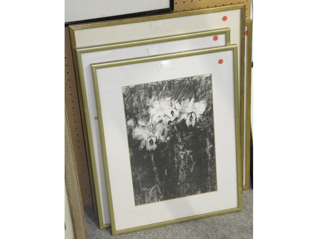 Appraisal: LILY BLATHERWICK Lot comprising four lithographs - three signed in