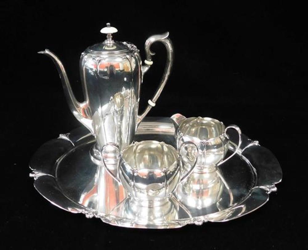 Appraisal: STERLING Watson Co Attleboro Mass - four piece Lotus pattern