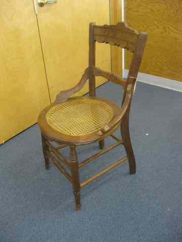 Appraisal: Victorian Side Chair cane seat carved back