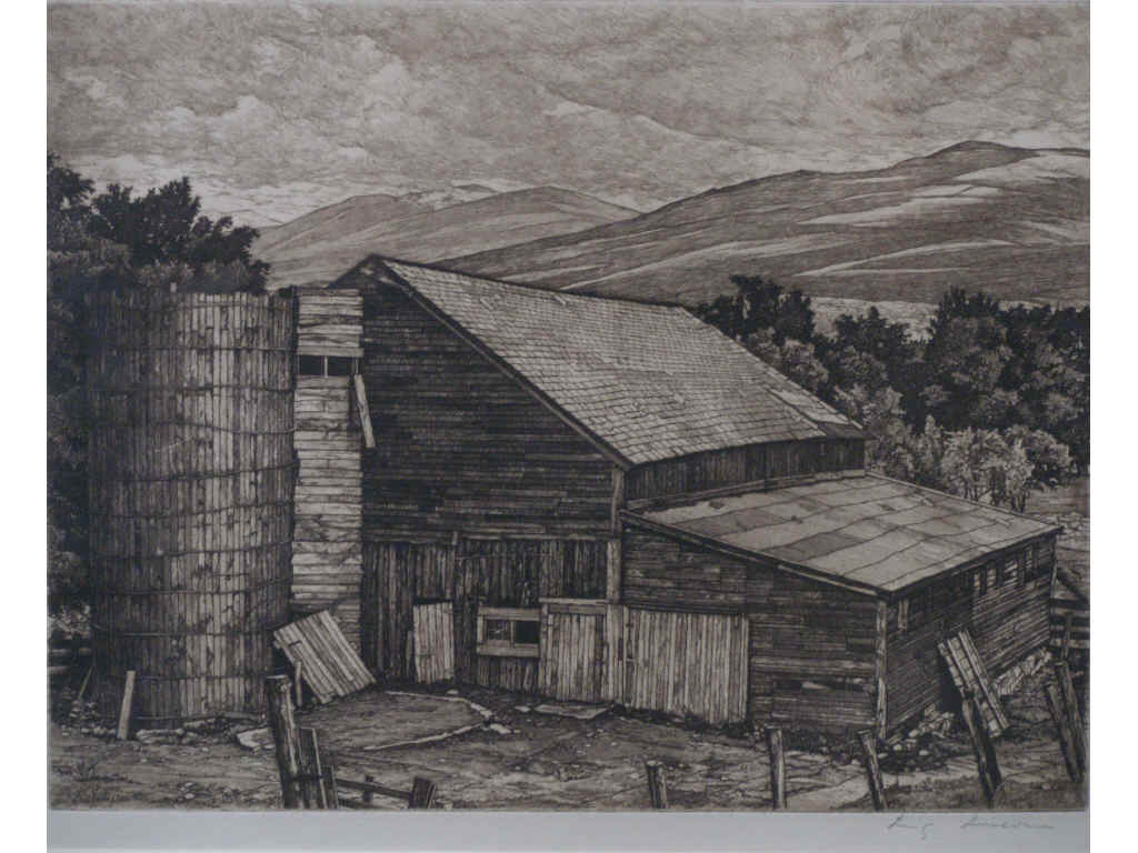 Appraisal: Luigi Lucioni VT - Vermont Survival etching signed in plate