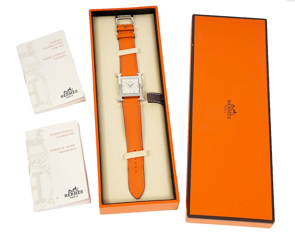 Appraisal: Hermes Heure H Stainless Steel Watch Hermes Heure H stainless