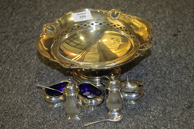 Appraisal: A SILVER FRUIT BOWL with pierced and mask decoration on