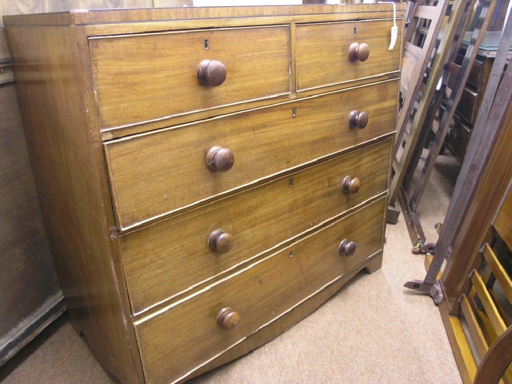 Appraisal: An early Victorian mahogany chest two short and three long