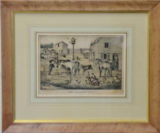 Appraisal: Group of four hand colored lithographs including The Farmer's Pets