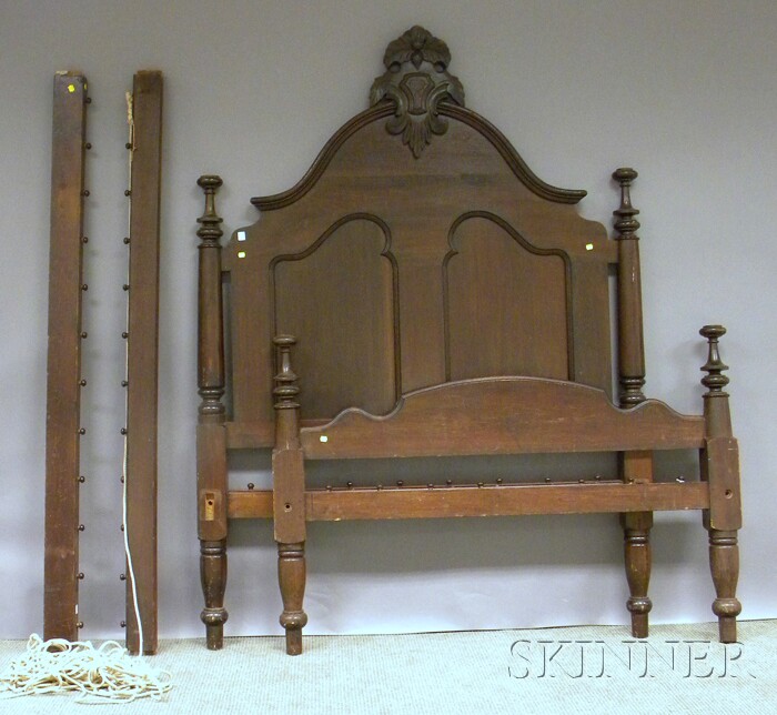 Appraisal: Late Victorian Carved Walnut Bed with rails approx ht wd