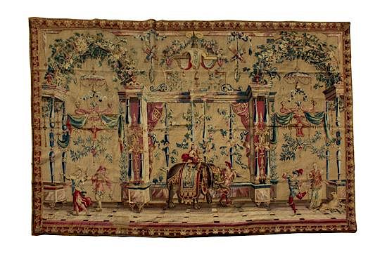 Appraisal: A Verdure Tapestry A Verdure Tapestry th century depicting an