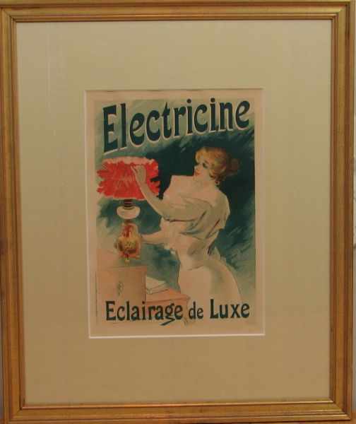 Appraisal: Lucien Lefevre Electricine Luxury Lighting lithograph x canvas x frame