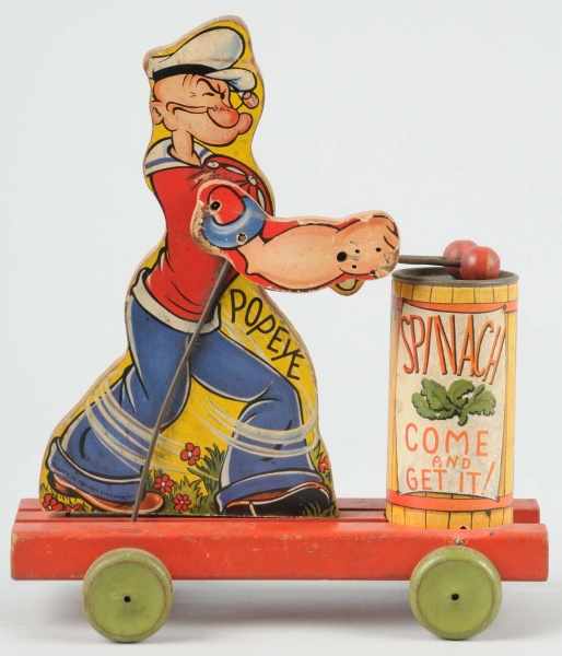 Appraisal: Fisher Price No Boom Boom Popeye Spinach Toy Description Paper