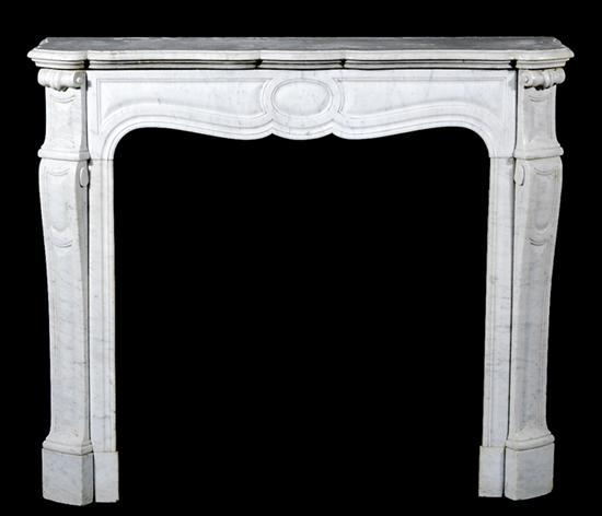 Appraisal: French carved marble mantel and fireplace surround late th century