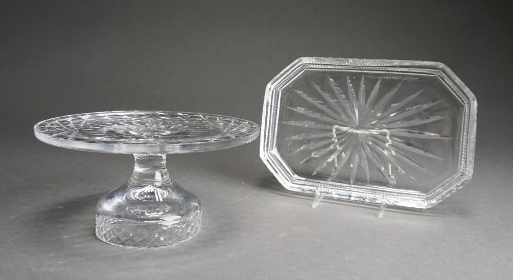 Appraisal: Waterford Cut Crystal Dresser Tray and Anglo-Irish Crystal Cake Compote