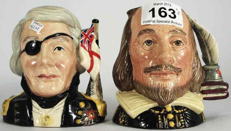 Appraisal: Royal Doulton Small Character Jug Nelson D and Shakespeare D