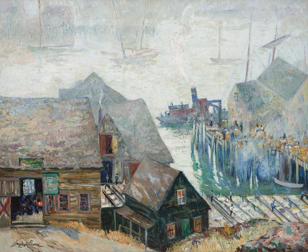 Appraisal: RICHARD HAYLEY LEVER American - Gloucester Rooftops and Harbor ca