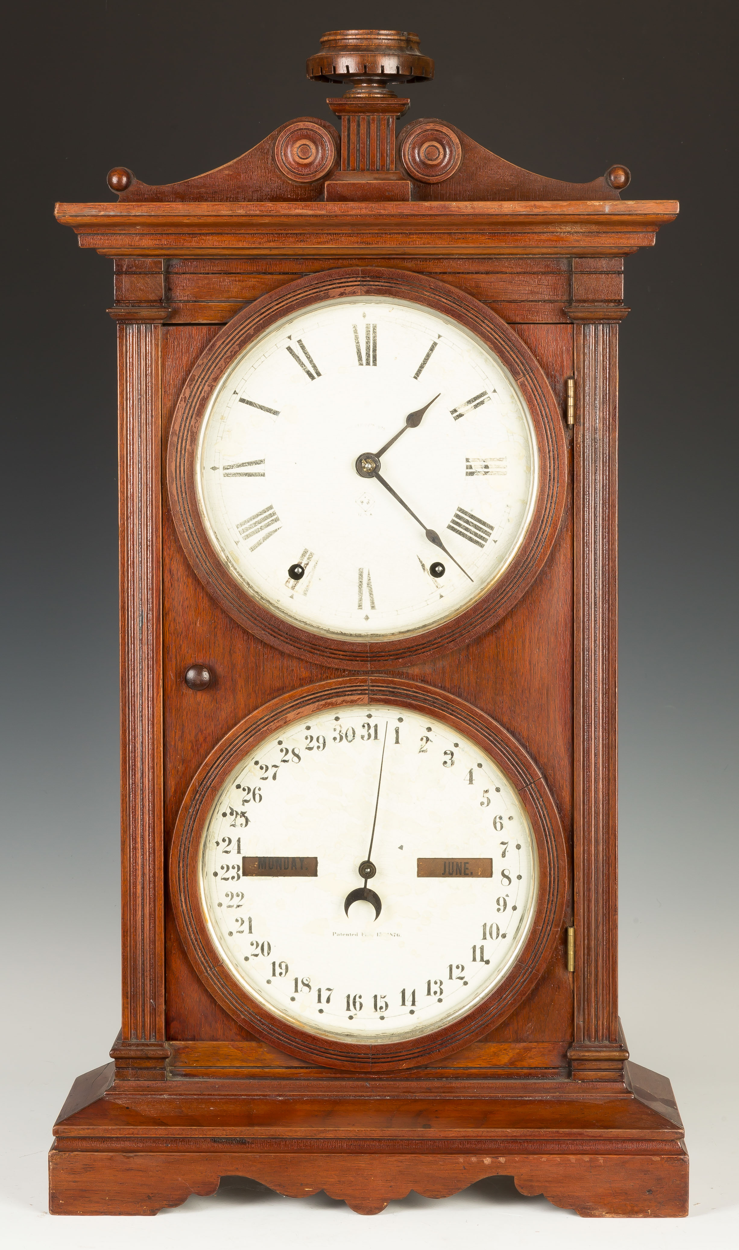 Appraisal: Seth Thomas Calendar Shelf Clock Walnut case old refinish Original