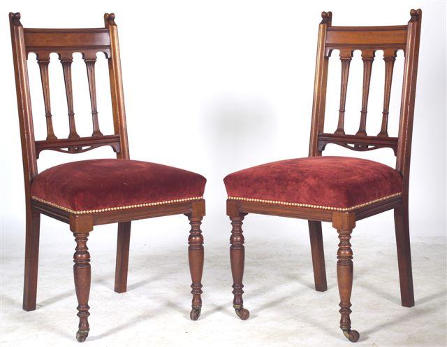 Appraisal: SET OF SIX LATE VICTORIAN MAHOGANY DINING CHAIRS each with