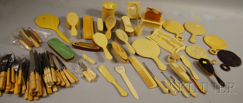 Appraisal: Collection of Celluloid and Ivorine Vanity and Dresser Articles with