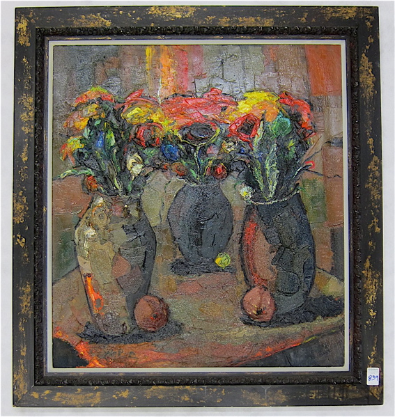 Appraisal: HARUT HAKOBYAN OIL ON CANVAS Armenian born Floral still life