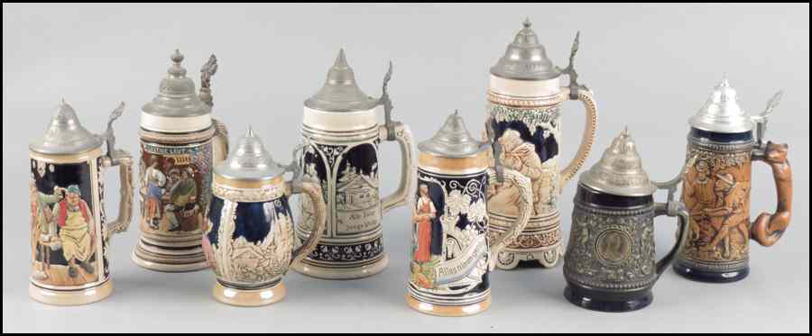 Appraisal: GERZIT GERMAN STEIN Together with five German steins and two