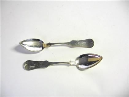 Appraisal: Two coin silver table spoons hazen collins cincinatti ohio -