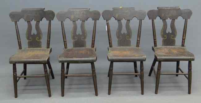 Appraisal: Set of th c painted chairs '' Seat Ht ''