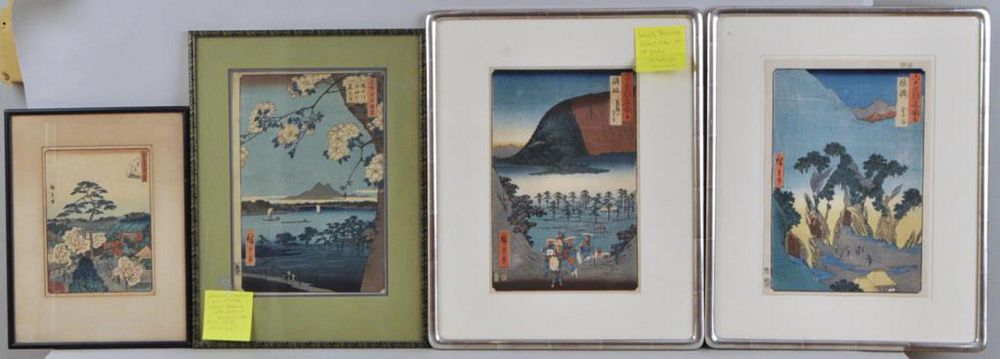 Appraisal: Four Framed Japanese W B Prints Utagawa Hiroshige - comprising