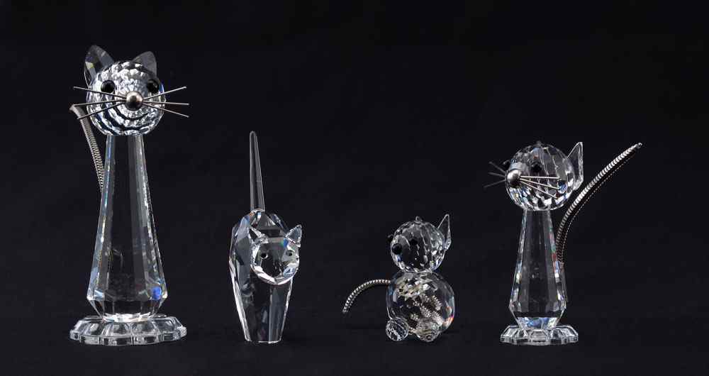 Appraisal: SWAROVSKI CRYSTAL FIGURINES CATS to include Large Max Schreck designer